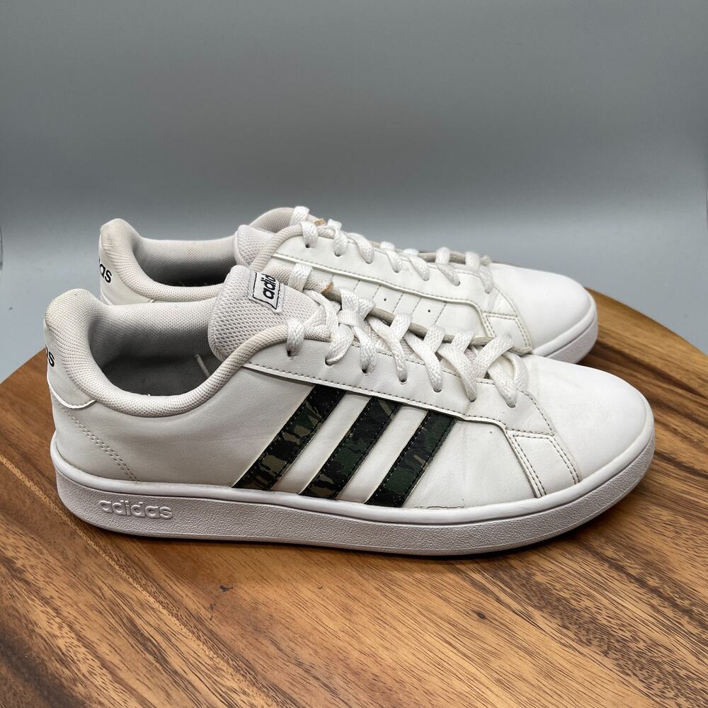 adidas Grand Court Base 'White Carbon' Casual Leather Comfort Walking Sneakers